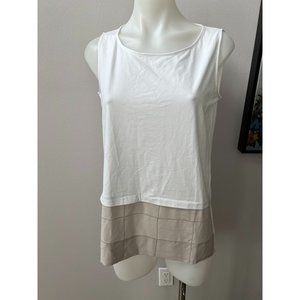 Fabiana Filippi White Tee With Crystal Detail Size Small
